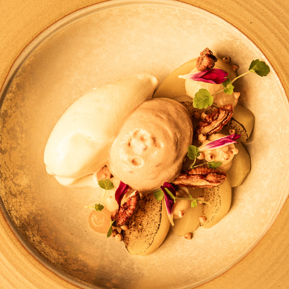 Chestnut mousse, from above